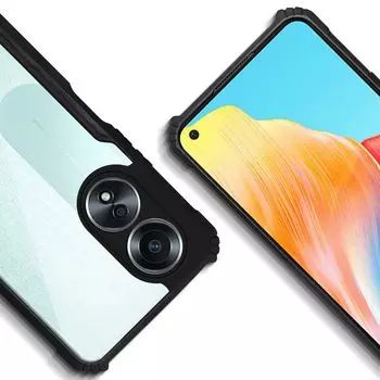 Для OPPO A58 A 58 4G CPH2577 Чехол Мягкий силиконовый край Жесткая задняя крышка Противоударный противоударный чехол для телефона For OPPO A58 4G чёрный