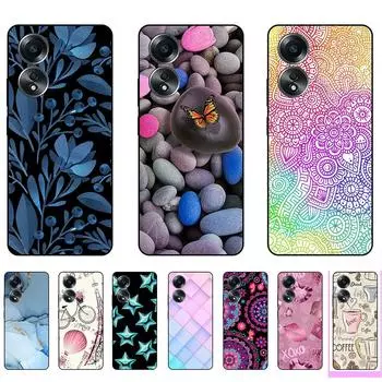 Для OPPO A58 Черный чехол с рисунком 5,5 дюйма Ультратонкий противоударный силиконовый чехол из ТПУ, созданный для комфорта и защиты OPPO-A58-Y39_Style 2