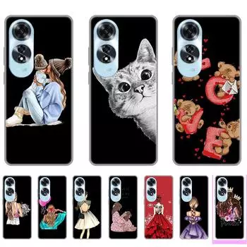 для Oppo A60 черный чехол симпатичный мягкий силиконовый задний чехол на OppoA60 ударопрочный ультратонкий бампер 6.67 дюймов CPH2631 белый