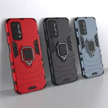Для OPPO A74 чехол Armor Finger Ring Bracket Bumper Hard Cover для OPPO A74 4G 5G Чехол для OPPO A94 4G 5G A16 A16S A95 A15 A53 For OPPO A74 4G