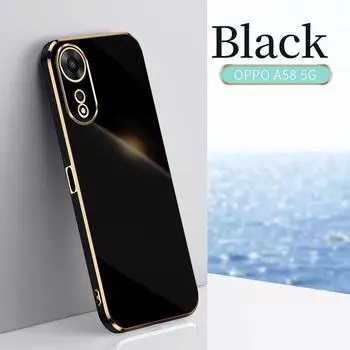 Для OPPO A78 A77 A57 5G Защитный гальванический противоударный чехол OPPO A95 A74 A57 4G Reno 10X Zoom Чехол Мягкий силиконовый чехол из ТПУ OPPO A57 5G чёрный