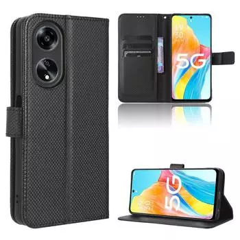 Для OPPO A98 A 98 5G чехол-книжка-книжка из искусственной кожи со слотом для карт и подставкой для телефона For OPPO A98 5G коричневый