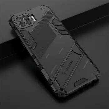 Для OPPO F17 F19 Pro Plus чехол автомобильный магнитный держатель подставка силиконовый чехол для телефона для OPPO A93 Reno4 Lite бронированный противоударный чехол на заднюю панель For F19 матовый черный