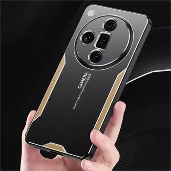 Для OPPO Find X7 Чехол Металлический Алюминиевый Чехол Защитный Линзы Frost Чехол Для OPPO Find X7 Предотвращает Отпечатки Пальцев Металл+ТПУ For OPPO Find X7 синий