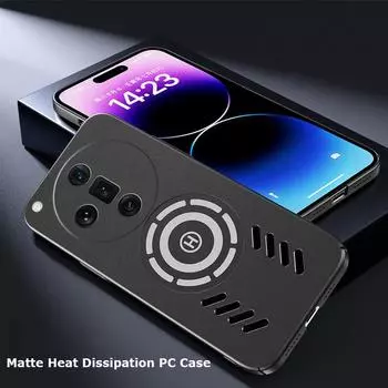 Для Oppo Find X7 X3 X6 X5 Pro Ultra Rock Sand Ice Магнитный теплоотводящий матовый чехол для ПК с защитой от отпечатков пальцев дышащий охлаждающий чехол Shell Find X3/X3 Pro чёрный