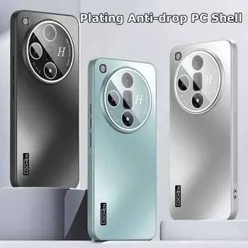 Для Oppo Find X7 X6 Pro Ultra Dazzle Plating PC Shell Camera Full Cover с пленкой для объектива Super Anti Drop Silica gel Edge Anti-slip Case Protector Find X7 чёрный