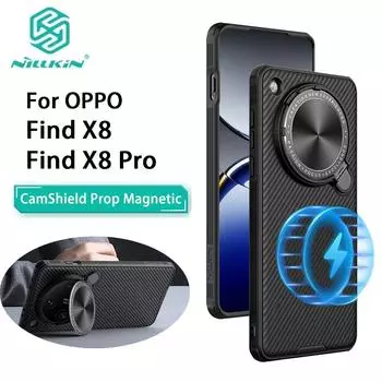 Для OPPO Find X8 Pro Чехол для телефона Nillkin CamShield Prop Магнитный Жесткий ПК+ТПУ Корпус Противоударный Задняя Крышка OPPO Find X8 чёрный