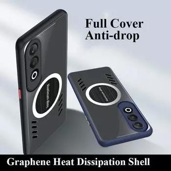 Для Oppo K12 K12x Plus Графеновый Теплоотвод Матовый ПК Чехол Воздухопроницаемый Охлаждающий Противоударный Задний Чехол K12 чёрный
