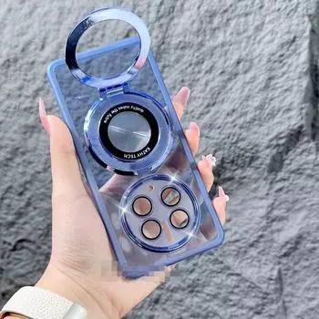 Для OPPO Realme 12 Pro Plus 12+ чехол из прозрачного мягкого ТПУ с кольцевой подставкой, защитная задняя крышка с магнитной линзой, чехол для Realme12 11Pro Plus 10 9i Shell For Realme 11 Pro фиолетовый