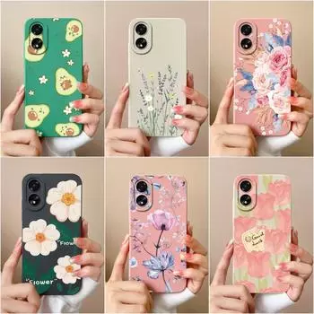 Для OPPO Realme C53 11 Pro Plus A38 A58 A78 A79 Чехол Модный противоударный цветок авокадо Матовая жидкая силиконовая защитная пленка для экрана для бампера OPPO Oppo A2 5G