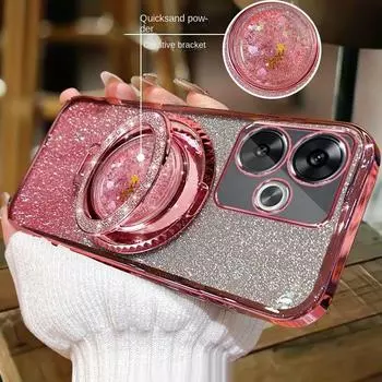 Для OPPO Realme GT 6 6T чехол мягкий блестящий зыбучий песок магнитное кольцо защитная задняя крышка для Realme GT Neo 6 Se телефон чехол For Realme GT 6 синий