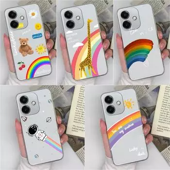 Для Oppo Realme Narzo N63 13 Pro Plus K12x A3x 4G 5G чехлы для телефонов модные симпатичные радужные чехлы Pilot Shell супер ударопрочный силиконовый прозрачный корпус TPU Oppo A3x 4G
