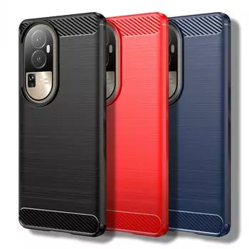 Для OPPO Reno10 Pro Plus 5G Чехол Reno10 Pro+ Чехол из углеродного волокна Противоударный силиконовый бампер для Reno10 Pro Plus Reno10 Pro 5G For Reno10 Pro Plus чёрный
