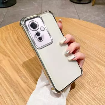 Для Oppo Reno11F Чехол OPPO Reno 11F 5G Чехол CPH2603 Чехол для телефона Reno 11F Мягкий бампер противоударный защитный чехол Прозрачная гальваническая пластина For OPPO Reno 11F