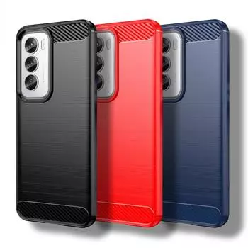 Для OPPO Reno12 5G Чехол для OPPO Reno12 Pro 5G Чехол 6,7 дюймов из углеродного волокна Противоударный силиконовый бампер для OPPO Reno12 Pro For Reno12 5G чёрный