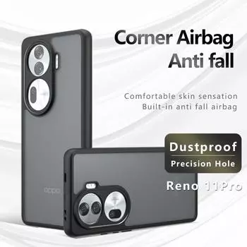 Для Oppo Reno12 Reno 12 11A 11 F F25 Pro матовый анти отпечатков пальцев прозрачный цветной ударопрочный чехол из ТПУ с защитой от падений и не желтеющей задней крышкой Reno11 (Global) прозрачный