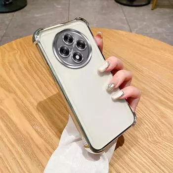 Для Oppo Reno12F Чехол OPPO Reno 12F 4G Чехол CPH2637 CPH2687 Чехол для телефона Мягкий бампер Противоударный Защитный чехол Прозрачная гальваническая пластина For OPPO Reno12F