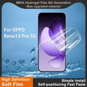 Для OPPO Reno13 Pro 5G Glass IMAK Hydrogel Film 4-го поколения Full Cover Screen Protector OPPO Reno13 Pro 5G