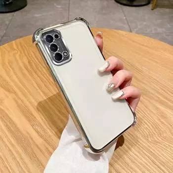 Для Oppo Reno5 5G Чехол OPPO Find X3 lite Чехол OPPO Reno 5 Reno5K Чехол для телефона Бампер Противоударный Защитный Чехол Прозрачная гальваническая пластина For OPPO Reno5K