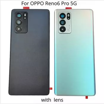 Для OPPO Reno6 Pro 5G Стеклянная крышка батарейного отсека Reno 6 Pro задняя дверь задняя панель корпуса + клей для объектива камеры синий