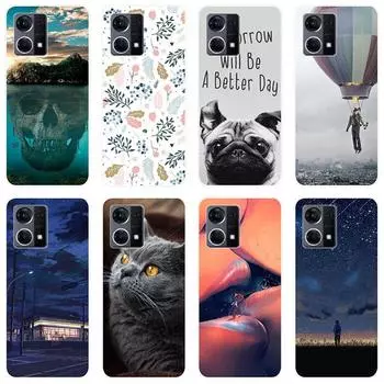 Для OPPO Reno7 Reno 7 4G чехол Мягкая силиконовая задняя крышка Мультяшный чехол для телефона Модный For OPPO Reno 7 4G