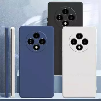 Для OPPO Reno 12 F жидкий силиконовый чехол OPPO Reno12 F чехол Funda Coque мягкий TPU телефон бампер для OPPO Reno 12 F For Reno12 F чёрный