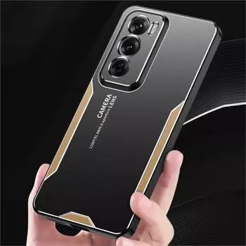 Для Oppo Reno 12 Pro 5G международная версия чехол металлический алюминиевый чехол защитный объектив морозостойкий чехол предотвращает отпечатки пальцев металлический ТПУ For Reno12Pro 5G синий