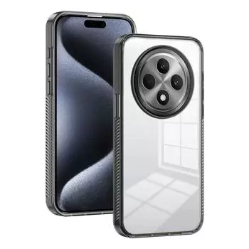 Для OPPO Reno 12F чехол, прозрачный жесткий акриловый ПК жесткая задняя пластина ударопрочный прочный защитный чехол OPPO Reno 12F чёрный