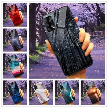 Для OPPO Reno 6 Lite чехол окрашенный прохладный закаленный стеклянный звездный мрамор твердый задний чехол для Oppo Reno6 Lite 4G 6Lite Coque Shell For Reno 6 Lite