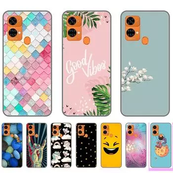 Для Oukitel C33 черный чехол 6.8 дюймов Мягкий TPU Милый мультяшный чехол на заднюю панель OukitelC33 Полная защита бампера Противоударный против падений C33-Style 1