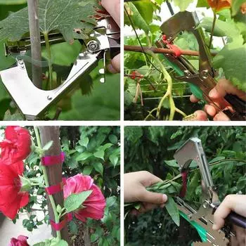 Для овощных виноградных томатных растений Машина для подвязки веток Садовые инструменты Ручная машина для подвязки серебряный