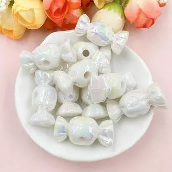 Для ожерелья, сережек, акрилового материала ручной работы, конфетные бусины, аксессуары для самостоятельного изготовления бисера, изготовление ювелирных изделий своими руками, 13,2 мм * 28,7 мм, 10 шт., с подвесками с отверстиями розовый