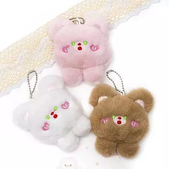 Для пары кукла-ключ кулон рюкзак украшение мультфильм милый мини плюшевый медведь румяна мягкий хлопковый брелок игрушка белый