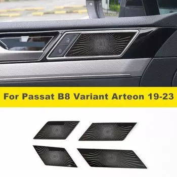 Для Passat B8 Variant Arteon 2019-2023 4 шт./лот, Стайлинг автомобиля, дверная ручка, звуковой динамик, рамка, крышка чёрный