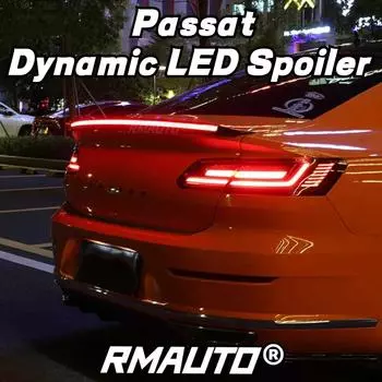Для Passat Dynamic LED Universal Задний багажник Крыша Спойлер Крыло Поворотник Фонарь Для VW CC Golf MK2 MK3 MK4 MK5 MK6 MK7 Комплект кузова