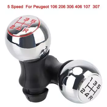 Для Peugeot 106/1007/206/107/306/307/308/2008/301/3008/406/508/605/807 Car MT Ручка переключения передач Рычаг переключения передач Ручка рычага переключения передач Алюминиевый сплав Black Red