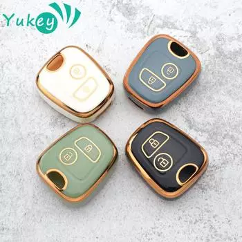 Для Peugeot 106 107 206 207 306 307 406 407 Citroen C1 C2 C3 C4 C5 XSARA Picasso TPU чехол для дистанционного ключа автомобиля Fob Key Case Cover чёрный