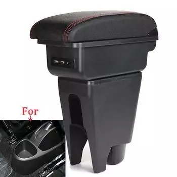 Для Peugeot 107 подлокотник для Citroen C1/Toyota Etios Aygo BJ подлокотник коробка автомобильные аксессуары коробка для хранения деталей интерьера Double Layer чёрный