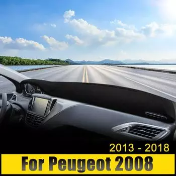 Для Peugeot 2008 2013 2014 2015 2016 2017 2018 Чехлы на приборную панель автомобиля, защита от света, солнцезащитный козырек, коврики с защитой от ультрафиолета, нескользящие коврики