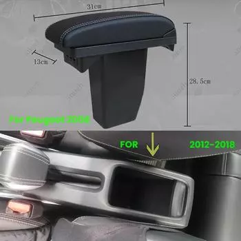 Для Peugeot 2008 Armrest Box 2012-2018 Car Storage Box With USB Charger Auto Retrofit Parts Interior Details Car Accessories