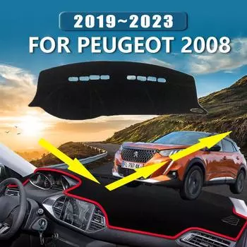 Для Peugeot 2008 P24 Mk2 2019~2024 2020 2024 Накладка на приборную панель, термостойкий коврик для хранения, автомобильные аксессуары Polyester Red Edge