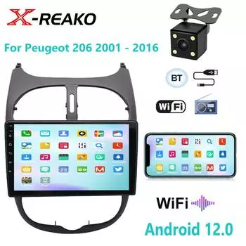 Для Peugeot 206 206CC 206SW 2001 - 2008 Автомобильное радио Автомобильные видеоплееры CarPlay Android Auto Нет 2 din 2din DVD 1GB+32GB carplay