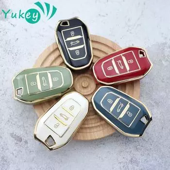 Для Peugeot 208 2008 308 3008 508 408 307 4008 для Citroen C3 C4 C5 C6 C8 TPU чехол для дистанционного ключа чехол для брелока держатель кожи чёрный