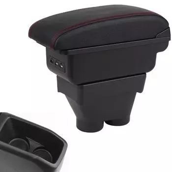 Для Peugeot 208 автомобильный подлокотник ящик для хранения аксессуары для модернизации детали интерьера держатель пепельница USB-интерфейс 2012-2018 чёрный