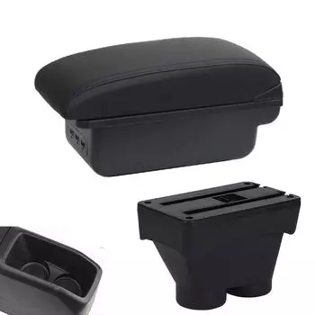 Для Peugeot 208 автомобильный подлокотник ящик для хранения аксессуары для модернизации детали интерьера держатель пепельница USB-интерфейс 2012-2018 чёрный