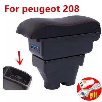 Для peugeot 208 подлокотник для peugeot 208 автомобильный центральный подлокотник ящик для хранения подстаканник модификация пепельницы