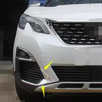Для Peugeot 3008 3008GT 2017 - 2020 Lapetus Передние противотуманные фары Лампа веко бровь ABS Хром / Углеродное волокно Вид Накладка