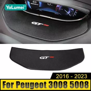 Для Peugeot 3008 5008 GT 2016 2017 2018 2019 2020 2021 2022 2023 приборная панель гибридного автомобиля противоскользящая резиновая накладка коврик аксессуары чёрный