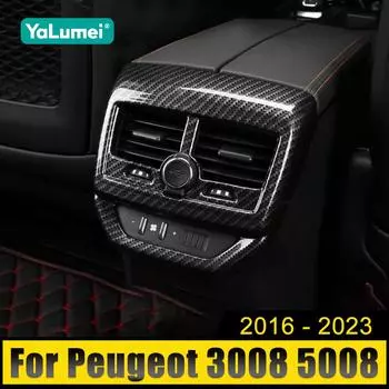 Для Peugeot 3008 5008 GT 2016 2017 2018 2019 2020 2021 2022 2023 гибридный автомобиль задний кондиционер вентиляционный выход крышка отделка наклейка