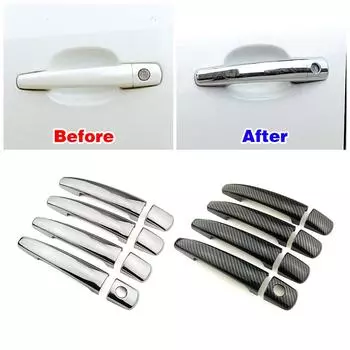 Для Peugeot 3008 5008 RCZ Carbon Fiber Color Modify Refit Chrome Door Handle Cover Decoration Trim Protection Sticker